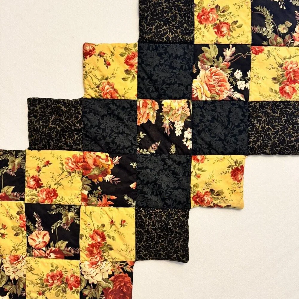 Decorative Reversible Quilted Table Runner Colorful Floral Rectangle 18‎ x 52